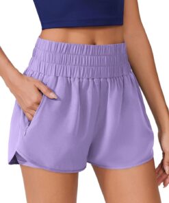 Women’s Quick Dry High Waist 2-in-1 Running Shorts with Zipper Pockets