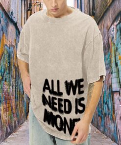 Alternative view of Men’s oversized graphic streetwear baggy vintage washed cotton T-shirt