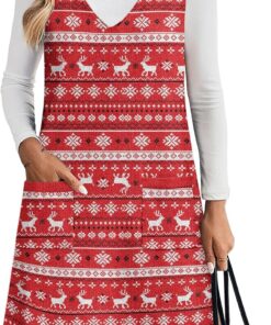 Women’s Sleeveless Knit Sweater Vest Dress Casual Pullover Style with Pockets