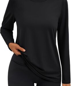 Women’s long sleeve UV protection dry-fit athletic workout rash guard shirt