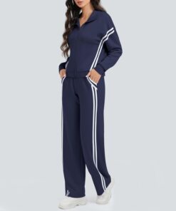 Alternative view of Women’s 2-Piece Lounge Outfit Zip Sweatshirt and Wide Leg Jogger Pants Set