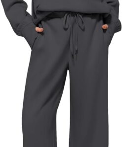 Women’s 2-piece lounge set half zip sweatshirt wide leg sweatpants set
