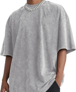 Oversized vintage acid wash T-shirt cotton streetwear loose fit casual top