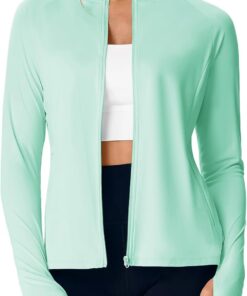 Women’s UV protection lightweight full zip athletic hiking workout jacket