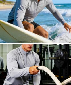 Alternative view of Men’s long sleeve UV protection quarter-zip fishing running outdoor shirt