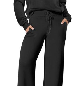Women’s 2-Piece Casual Travel Lounge Set with Wide Leg Pants