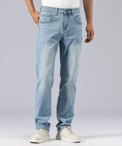 Alternative view of Men’s Baggy Stretch Straight Fit Work Jeans Loose Casual Denim Pants