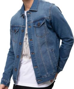 Alternative view of Men’s Button Down Denim Jacket Long Sleeve Casual Outerwear