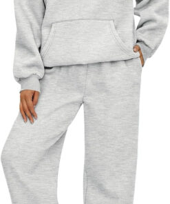 Women’s 2-Piece Hoodie Sweat Set Loose Sweatshirt and Jogger Pants with Pockets