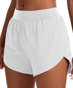 Women’s Mid Waist Dolphin Running Shorts Lightweight Athletic Gym Shorts