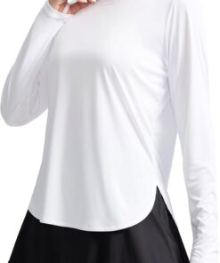 Women’s UV protection long sleeve lightweight shirt thumb holes quick-dry hiking workout top