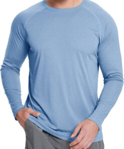 Men’s UV protection long sleeve rash guard fishing running quick-dry shirt
