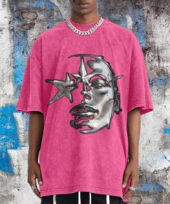 Alternative view of Men’s graphic acid wash oversized T-shirt vintage casual loose fit cotton tee