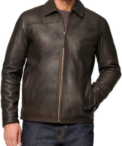 Alternative view of Men’s Faux Leather Vintage Racing Jacket Zip Front Style