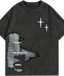 Men’s letter graphic drop shoulder casual round neck T-shirt top