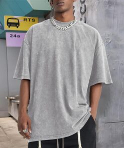 Alternative view of Oversized vintage acid wash T-shirt cotton streetwear loose fit casual top