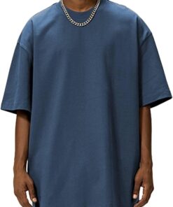 Men’s oversized cotton T-shirt heavyweight casual crew neck loose summer top