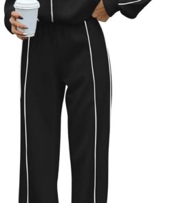 Women’s two-piece tracksuit long sleeve zip sweatshirt pants set