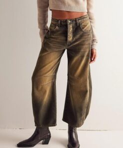 Alternative view of Women’s Baggy Barrel Jeans Wide Leg Cargo Denim Pants