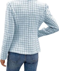 Alternative view of Women’s Plaid Double Breasted Tweed Work Jacket with Pockets