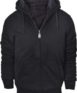 Men’s Heavyweight Fleece Zip Up Hoodie Thick Lined Sweatshirt