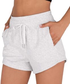 Women’s Cotton Terry Sweat Shorts with Pockets and Drawstring