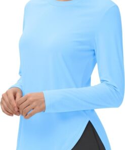 Women’s UV protection athletic shirt moisture-wicking quick-dry long sleeve workout tee