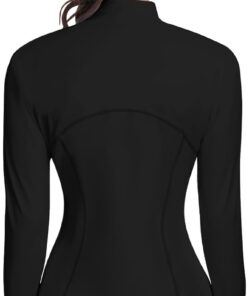 Alternative view of Women’s athletic zip-up jacket sport workout shirt gym yoga activewear with pockets