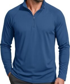 Men’s long sleeve UV protection quarter-zip fishing running outdoor shirt