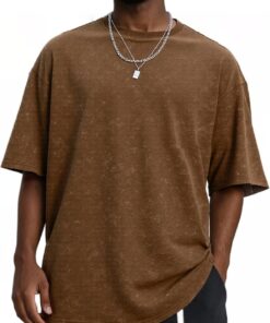Oversized men’s streetwear vintage short sleeve casual loose basic T-shirt