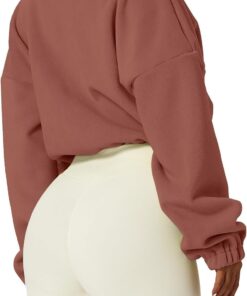 Alternative view of Women’s Full Zip Fleece Cropped Jacket Warm Long Sleeve Sherpa Coat