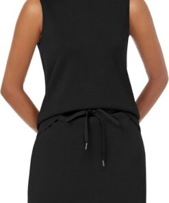 Women’s two-piece skort set sleeveless athletic top elastic skort outfit