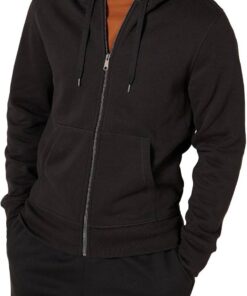 Men’s Full Zip Fleece Hoodie Casual Hooded Jacket